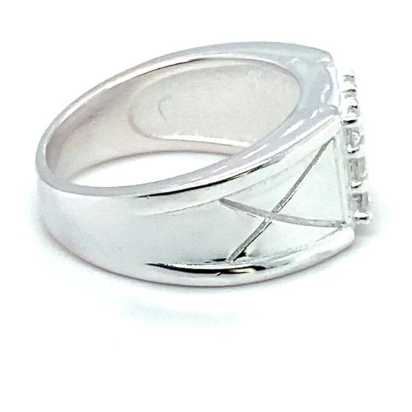 Cubic Zirconia 1.00ct Platinum Finish Solid 925 Sterling Silver Ring - Picture 3 of 5